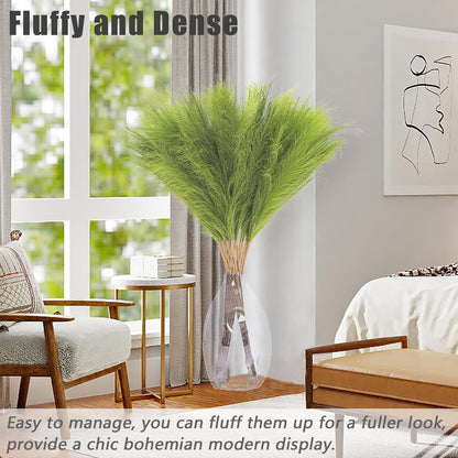 38" 10 Stems White Pampas Grass Tall Decor Faux Pampas Grass for Floor Vase