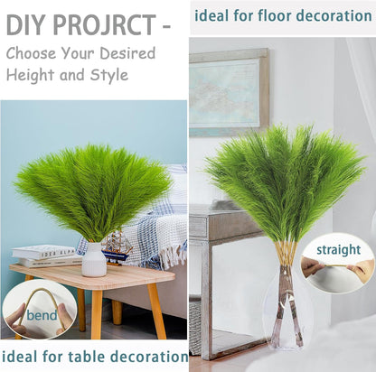 38" 10 Stems White Pampas Grass Tall Decor Faux Pampas Grass for Floor Vase