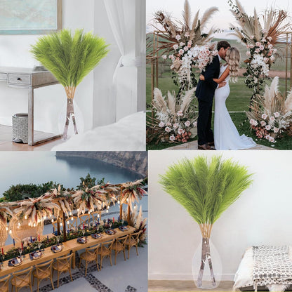 38" 10 Stems White Pampas Grass Tall Decor Faux Pampas Grass for Floor Vase
