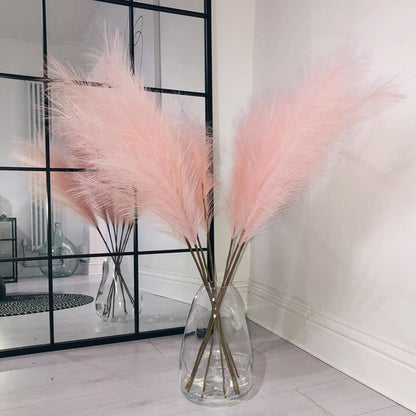 38" 10 Stems White Pampas Grass Tall Decor Faux Pampas Grass for Floor Vase