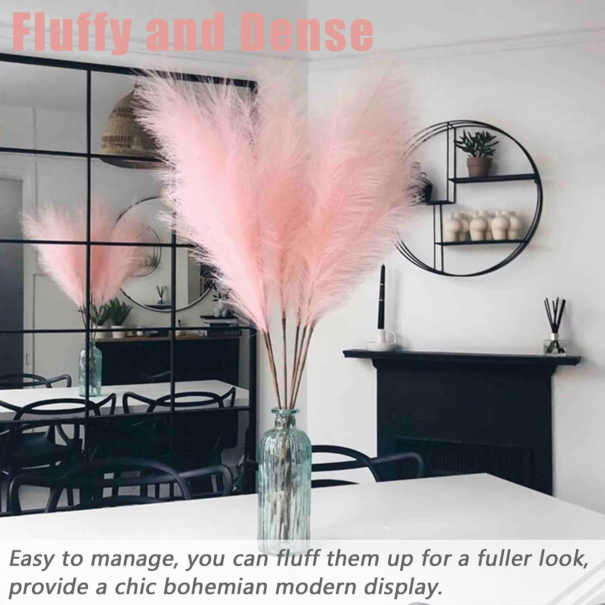 38" 10 Stems White Pampas Grass Tall Decor Faux Pampas Grass for Floor Vase