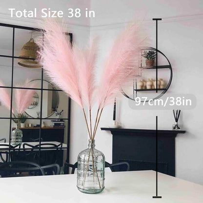 38" 10 Stems White Pampas Grass Tall Decor Faux Pampas Grass for Floor Vase