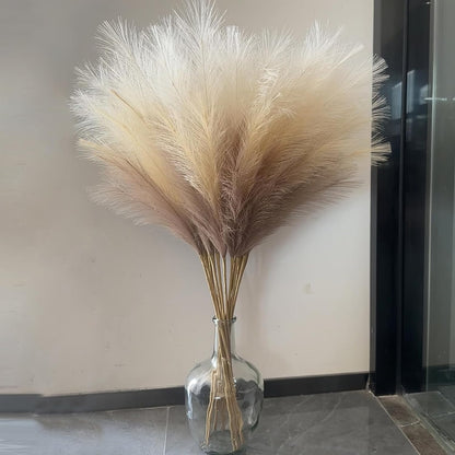 38" 10 Stems White Pampas Grass Tall Decor Faux Pampas Grass for Floor Vase