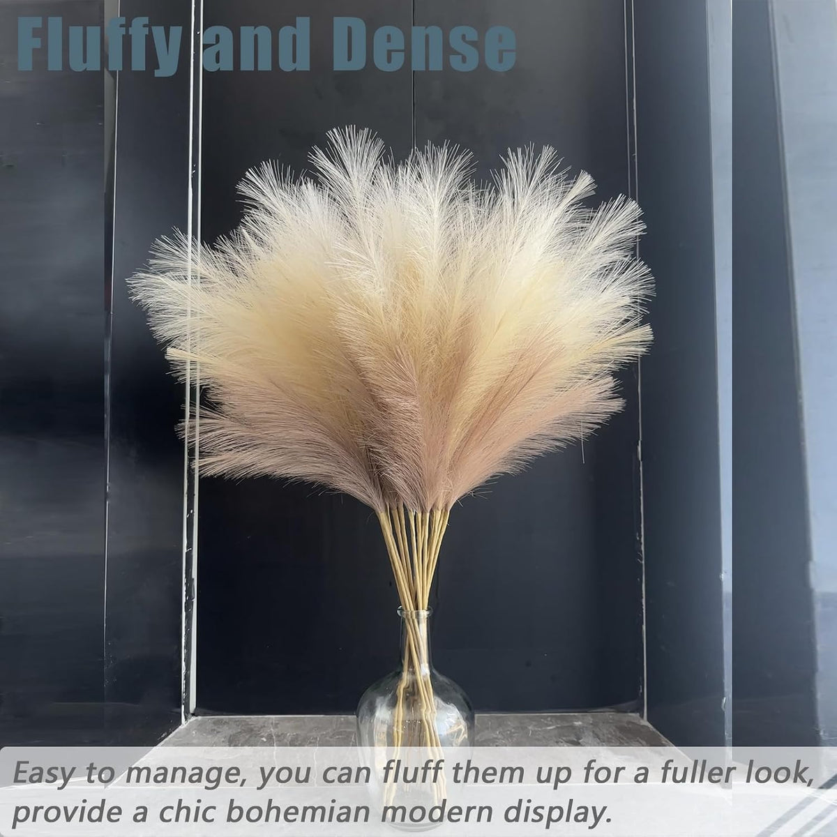 38" 10 Stems White Pampas Grass Tall Decor Faux Pampas Grass for Floor Vase