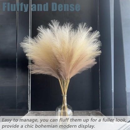 38" 10 Stems White Pampas Grass Tall Decor Faux Pampas Grass for Floor Vase