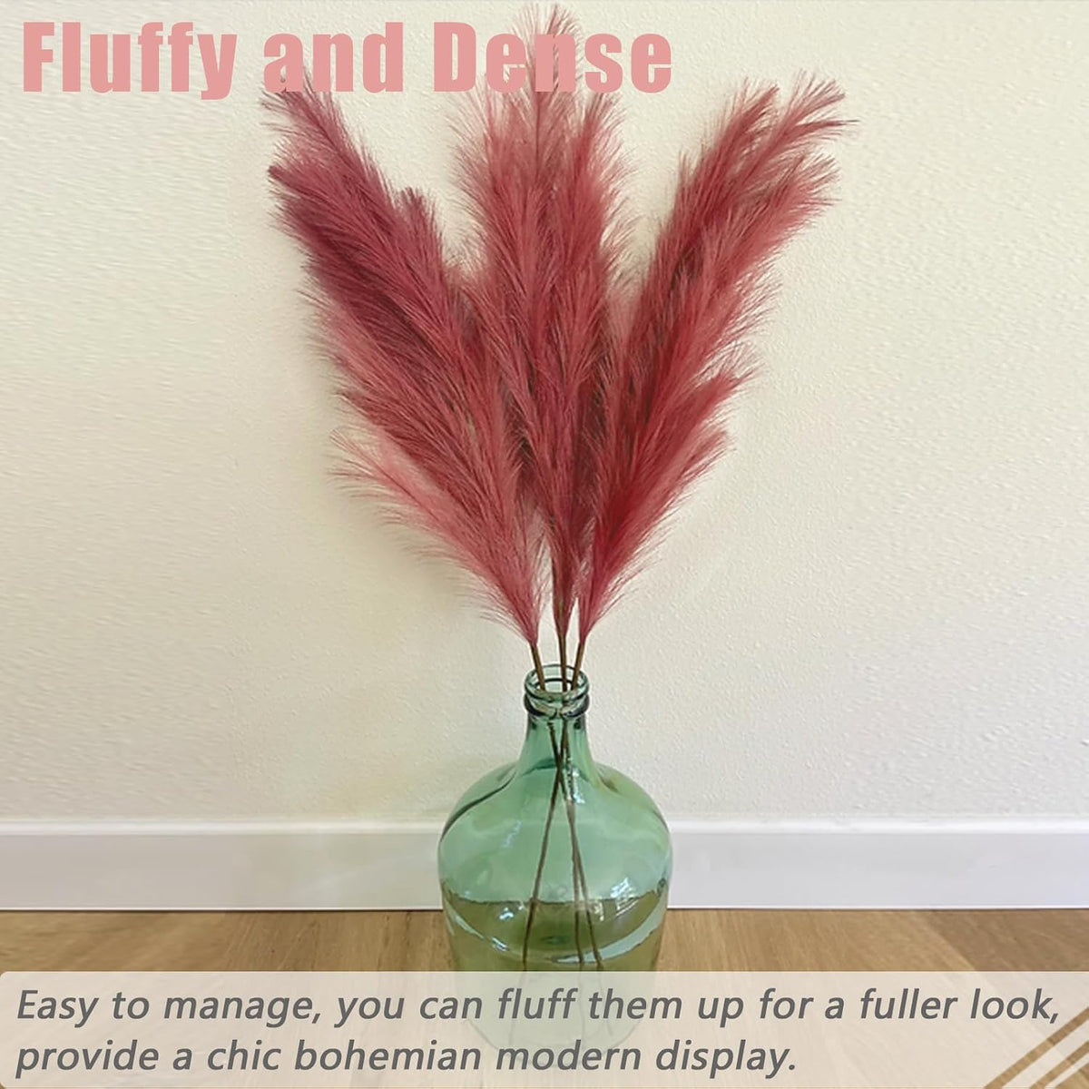 38" 10 Stems White Pampas Grass Tall Decor Faux Pampas Grass for Floor Vase