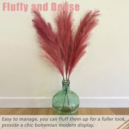 38" 10 Stems White Pampas Grass Tall Decor Faux Pampas Grass for Floor Vase