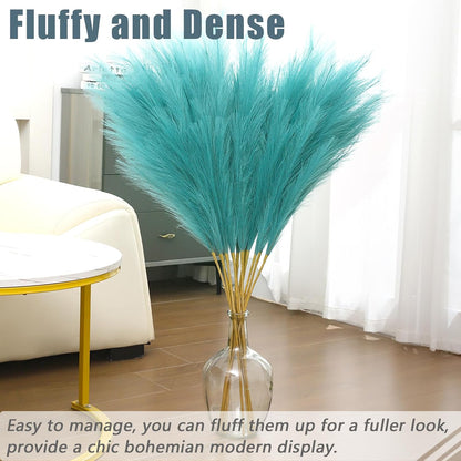 38" 10 Stems White Pampas Grass Tall Decor Faux Pampas Grass for Floor Vase