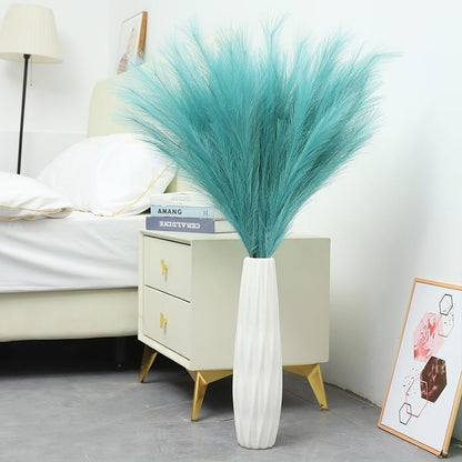38" 10 Stems White Pampas Grass Tall Decor Faux Pampas Grass for Floor Vase