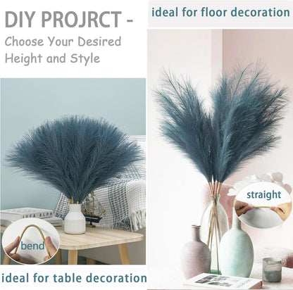 38" 10 Stems White Pampas Grass Tall Decor Faux Pampas Grass for Floor Vase