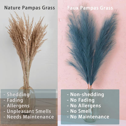 38" 10 Stems White Pampas Grass Tall Decor Faux Pampas Grass for Floor Vase