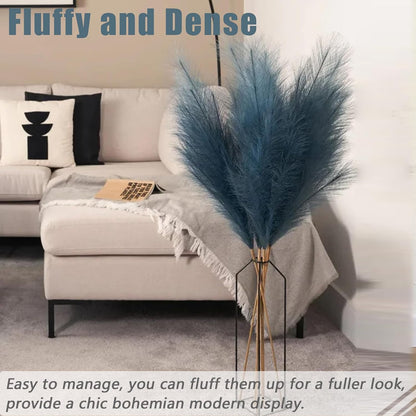 38" 10 Stems White Pampas Grass Tall Decor Faux Pampas Grass for Floor Vase