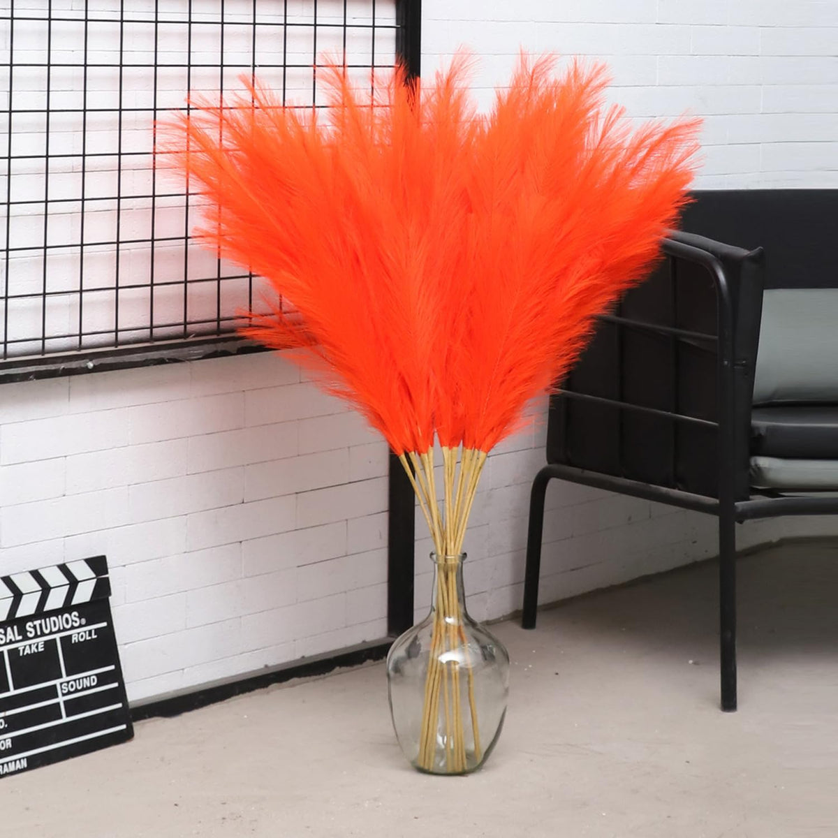 38" 10 Stems White Pampas Grass Tall Decor Faux Pampas Grass for Floor Vase