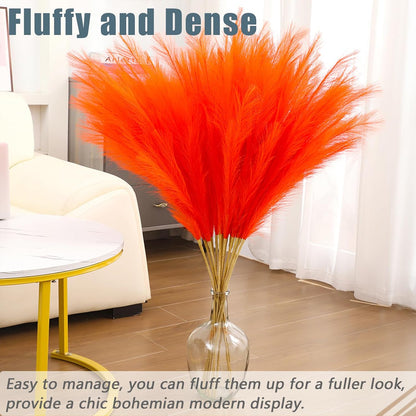 38" 10 Stems White Pampas Grass Tall Decor Faux Pampas Grass for Floor Vase