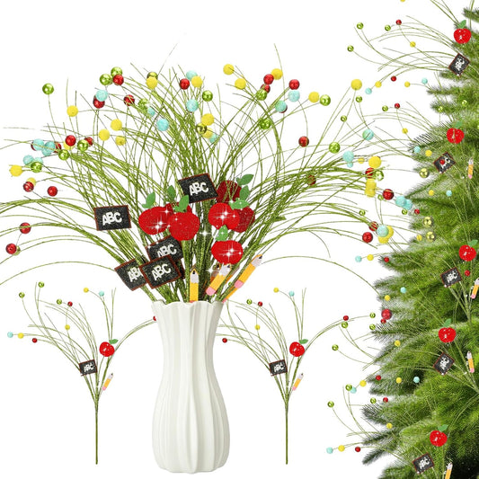 12 Pcs Back to School Centerpiece Picks, Flowers, 15 Inch