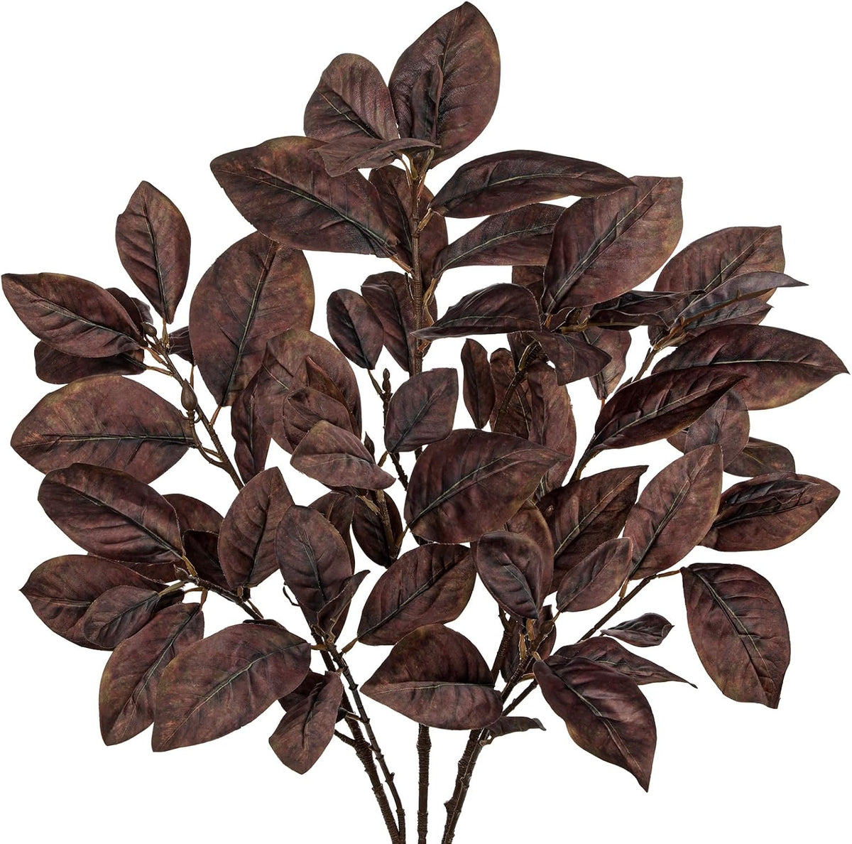 Artificial Magnolia Floral Stems 2PCS 19.7'' Tall Faux Magnolia Silk Flowers Bouquet Fake Greenery Branches for Home Wedding Arrangements Table Vase Centerpieces Rustic Decor(Vase not Included)