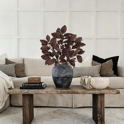 Artificial Magnolia Floral Stems 2PCS 19.7'' Tall Faux Magnolia Silk Flowers Bouquet Fake Greenery Branches for Home Wedding Arrangements Table Vase Centerpieces Rustic Decor(Vase not Included)