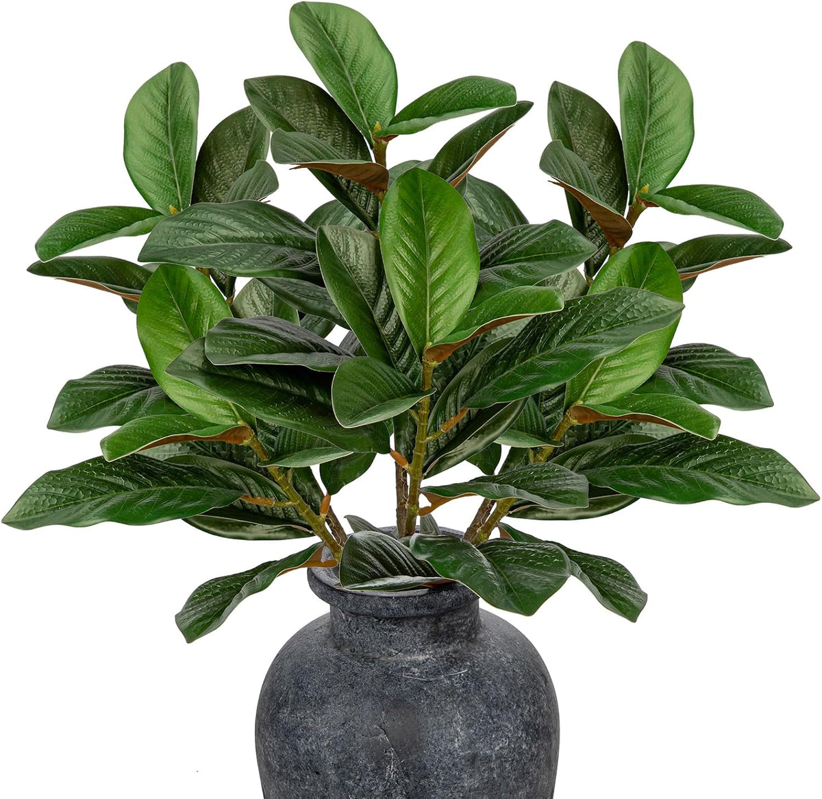 Artificial Magnolia Floral Stems 2PCS 19.7'' Tall Faux Magnolia Silk Flowers Bouquet Fake Greenery Branches for Home Wedding Arrangements Table Vase Centerpieces Rustic Decor(Vase not Included)