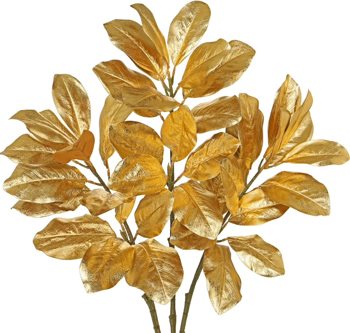 Artificial Magnolia Floral Stems 2PCS 19.7'' Tall Faux Magnolia Silk Flowers Bouquet Fake Greenery Branches for Home Wedding Arrangements Table Vase Centerpieces Rustic Decor(Vase not Included)