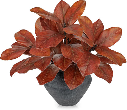 Artificial Magnolia Floral Stems 2PCS 19.7'' Tall Faux Magnolia Silk Flowers Bouquet Fake Greenery Branches for Home Wedding Arrangements Table Vase Centerpieces Rustic Decor(Vase not Included)