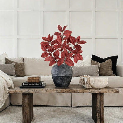 Artificial Magnolia Floral Stems 2PCS 19.7'' Tall Faux Magnolia Silk Flowers Bouquet Fake Greenery Branches for Home Wedding Arrangements Table Vase Centerpieces Rustic Decor(Vase not Included)