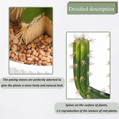 Artificial Cactus Tree 4FT — Realistic Artificial Cactus Plant Indoor & Outdoor, Large Faux Cactus Plant, Durable and Easy to Maintain, Perfect for Home, Garden, Patio, and Office Decor