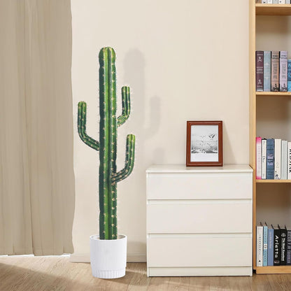 Artificial Cactus Tree 4FT — Realistic Artificial Cactus Plant Indoor & Outdoor, Large Faux Cactus Plant, Durable and Easy to Maintain, Perfect for Home, Garden, Patio, and Office Decor