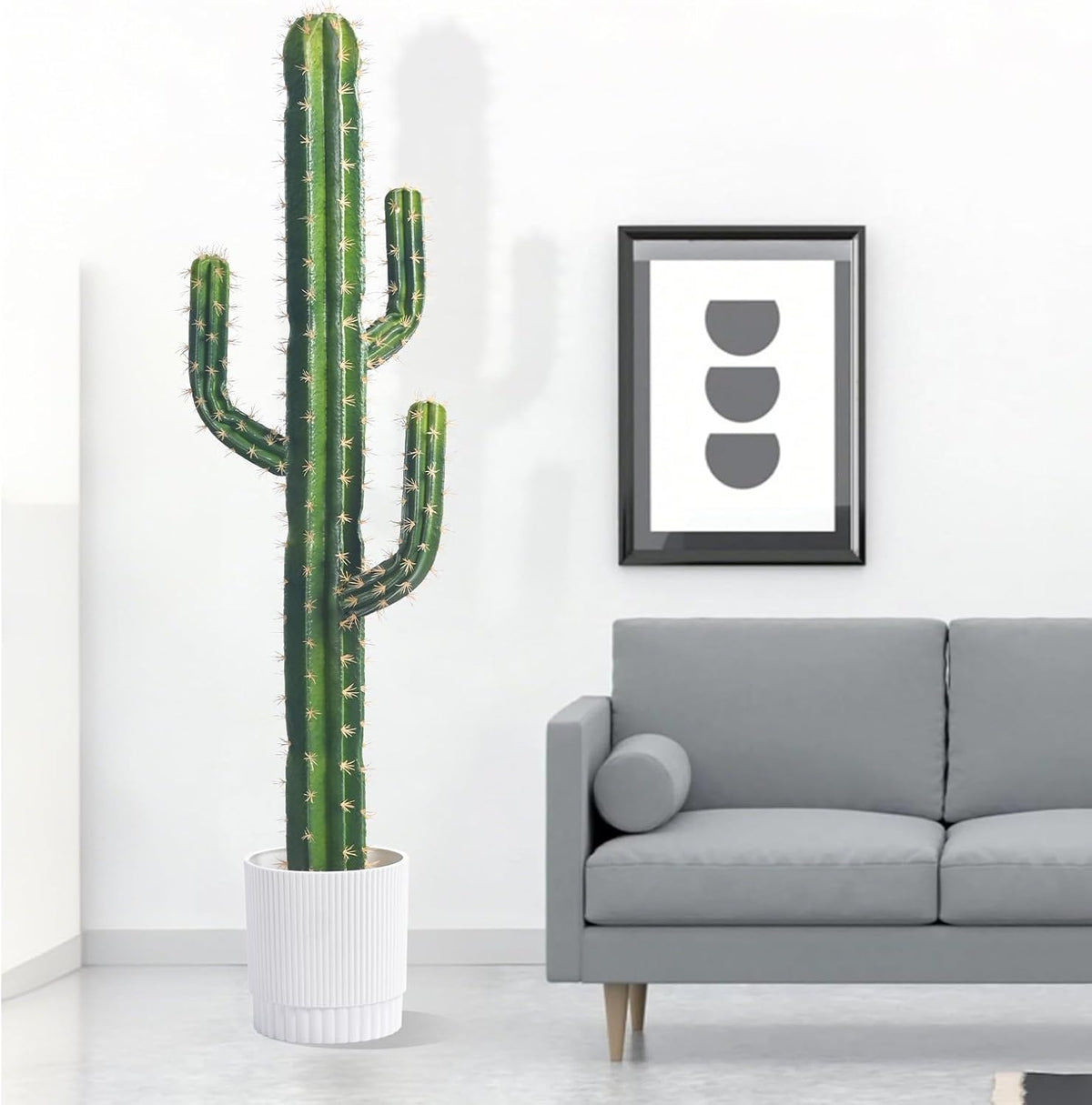 Artificial Cactus Tree 4FT — Realistic Artificial Cactus Plant Indoor & Outdoor, Large Faux Cactus Plant, Durable and Easy to Maintain, Perfect for Home, Garden, Patio, and Office Decor