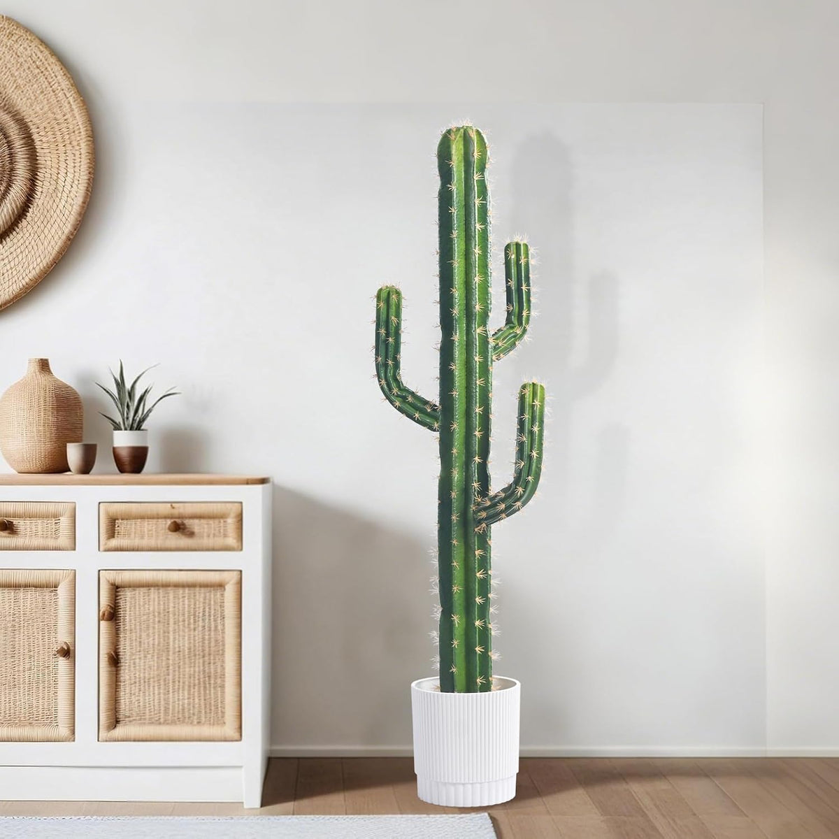 Artificial Cactus Tree 4FT — Realistic Artificial Cactus Plant Indoor & Outdoor, Large Faux Cactus Plant, Durable and Easy to Maintain, Perfect for Home, Garden, Patio, and Office Decor