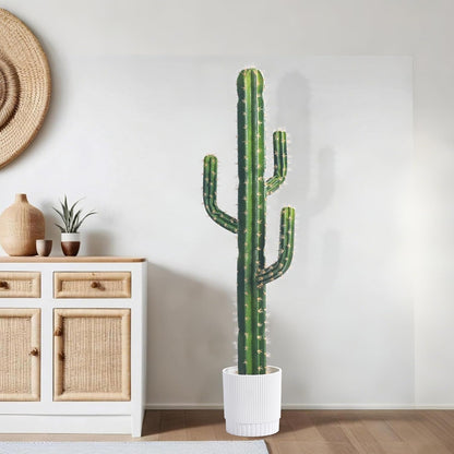 Artificial Cactus Tree 4FT — Realistic Artificial Cactus Plant Indoor & Outdoor, Large Faux Cactus Plant, Durable and Easy to Maintain, Perfect for Home, Garden, Patio, and Office Decor