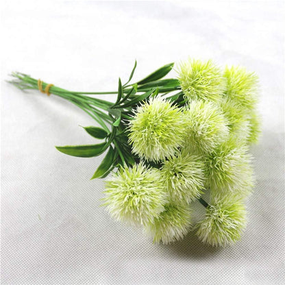 15pcs Silk Dandelion Flowers Home Decorative Plastic Fake Artificial Flowers for Home Party Wedding Green Real Touch Decoration(7.87inch)