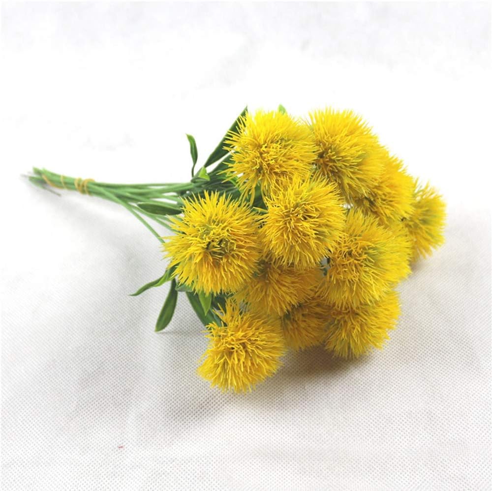 15pcs Silk Dandelion Flowers Home Decorative Plastic Fake Artificial Flowers for Home Party Wedding Green Real Touch Decoration(7.87inch)