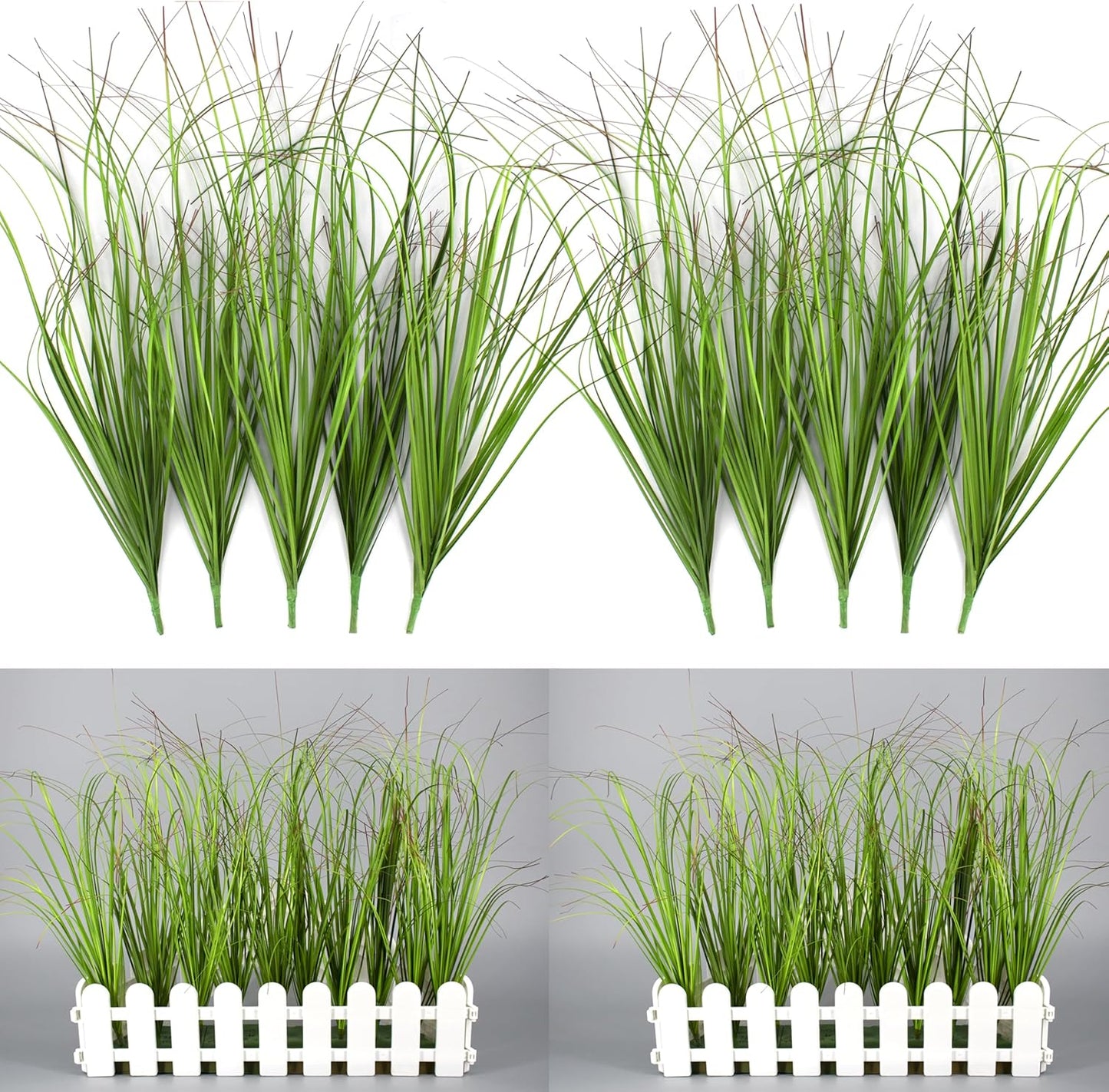 20PCS Artificial Grass Plant，UV Resistant Artificial Greenery Stems | Washable Fake Tall Onion Grass，Faux Greenery Shrubs for Outdoor Planters Patio Pots,Porch,Garden Beds,Window Boxes Vase Decor