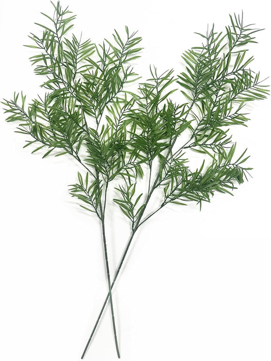 Artificial Plants Fake Plant Simulation Bamboo Leaf Tall 31 Inch, Faux Reed Plastic Leaves Faux Greenery Bushes Flexible Branches Stems for Indoor Outdoor Decor Wedding Party DIY Decoration - 2 Pack - Colors A