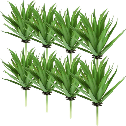 8 Pcs Artificial Succulents Plants Faux Succulents Unpotted Yucca Lifelike Touch Agave Plant Fake for DIY Garden Home Office Outdoor Decoration (Green)