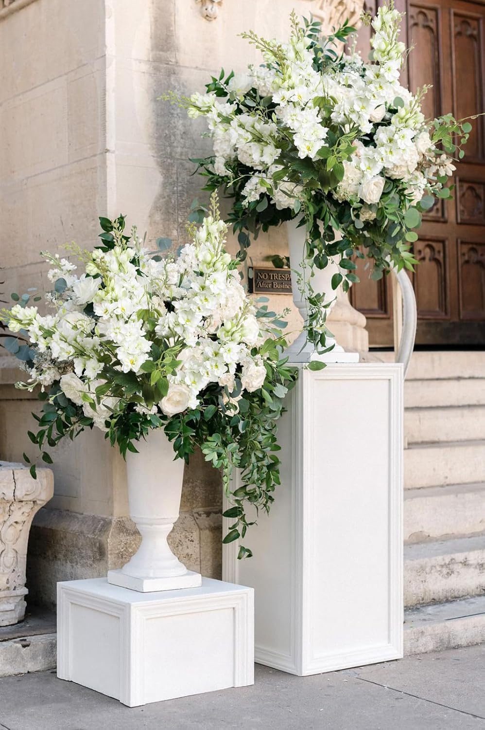 8PCS Blue Delphinium Artificial Flowers 29.5" Combo Clematis Greenery 23.6" Long Stem Flowers for Tall Vase Larkspur Silk Flowers Floral Arrangements Table Party Home Decor (Ice Blue)