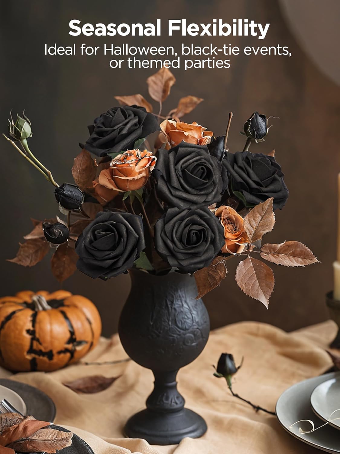 Artificial Flowers, 50 Pcs Pink Foam Fake Roses Bulk with Stems for Decoration DIY Wedding Bouquets Centerpieces Bridal Shower Party Valentines Christmas Tree