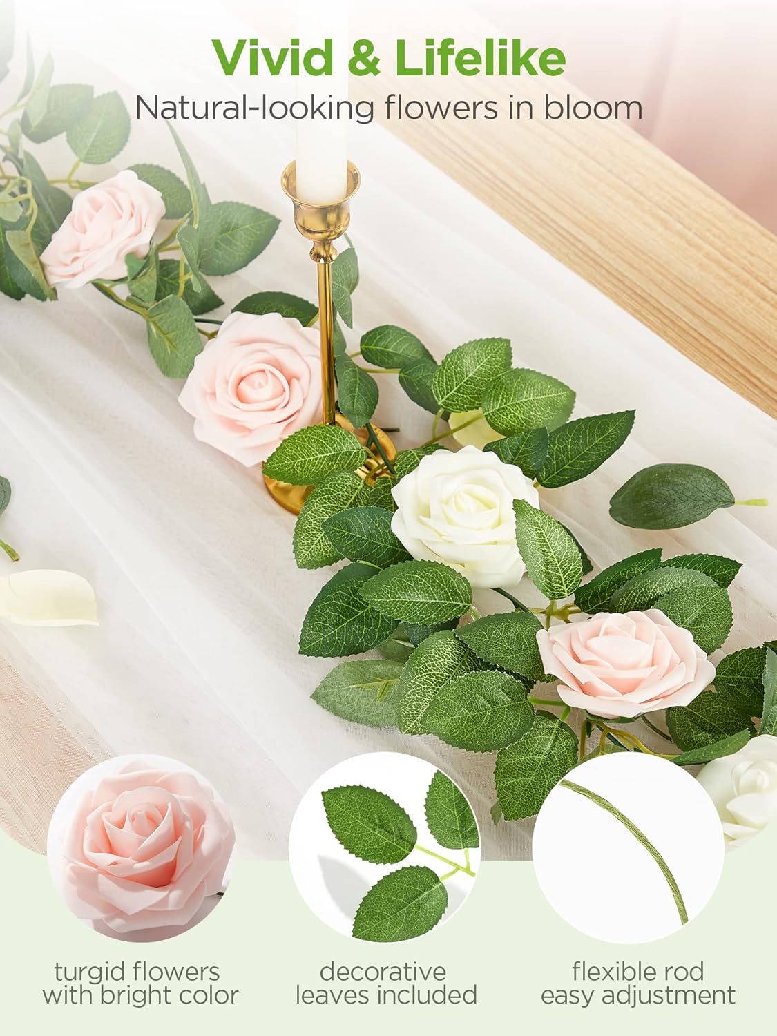 Artificial Flowers, 50 Pcs Pink Foam Fake Roses Bulk with Stems for Decoration DIY Wedding Bouquets Centerpieces Bridal Shower Party Valentines Christmas Tree