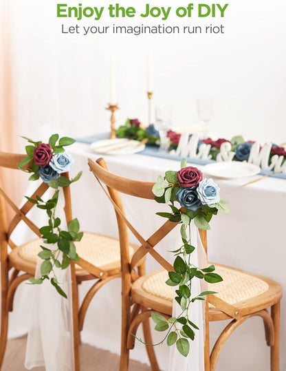 Artificial Flowers, 50 Pcs Pink Foam Fake Roses Bulk with Stems for Decoration DIY Wedding Bouquets Centerpieces Bridal Shower Party Valentines Christmas Tree