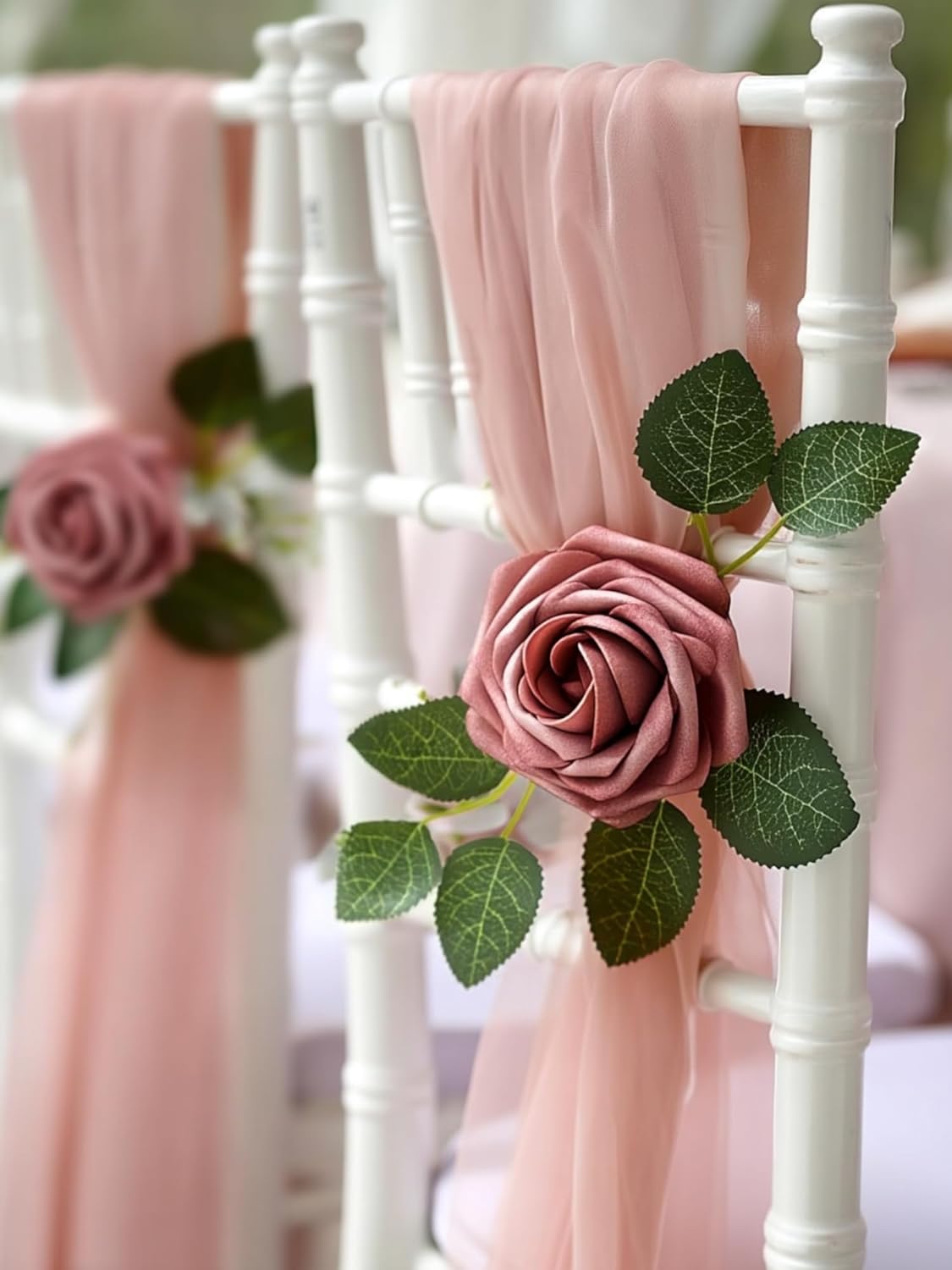 Artificial Flowers, 50 Pcs Pink Foam Fake Roses Bulk with Stems for Decoration DIY Wedding Bouquets Centerpieces Bridal Shower Party Valentines Christmas Tree