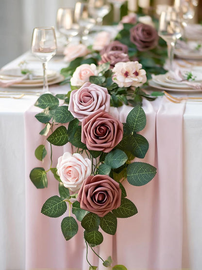 Artificial Flowers, 50 Pcs Pink Foam Fake Roses Bulk with Stems for Decoration DIY Wedding Bouquets Centerpieces Bridal Shower Party Valentines Christmas Tree