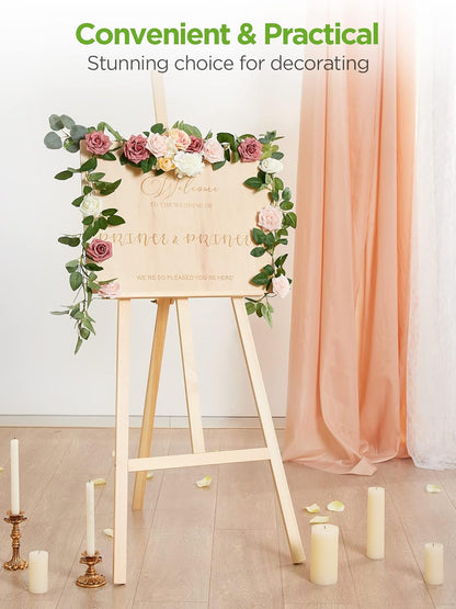 Artificial Flowers, 50 Pcs Pink Foam Fake Roses Bulk with Stems for Decoration DIY Wedding Bouquets Centerpieces Bridal Shower Party Valentines Christmas Tree