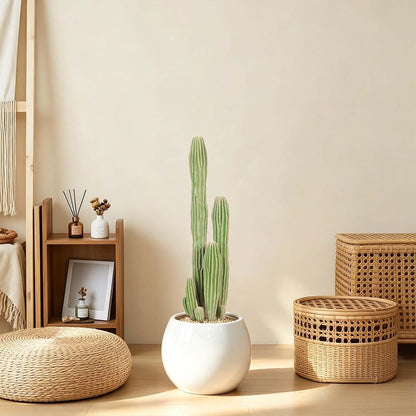 Artificial Cactus 16 INCH Tall Fake Cactus Plants Faux Cacti Saguaro with Planter for Indoor Outdoor Home Office Shop Garden Decoration