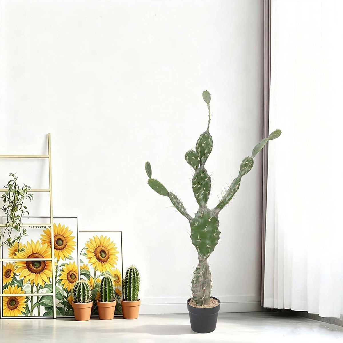 Artificial Cactus 16 INCH Tall Fake Cactus Plants Faux Cacti Saguaro with Planter for Indoor Outdoor Home Office Shop Garden Decoration