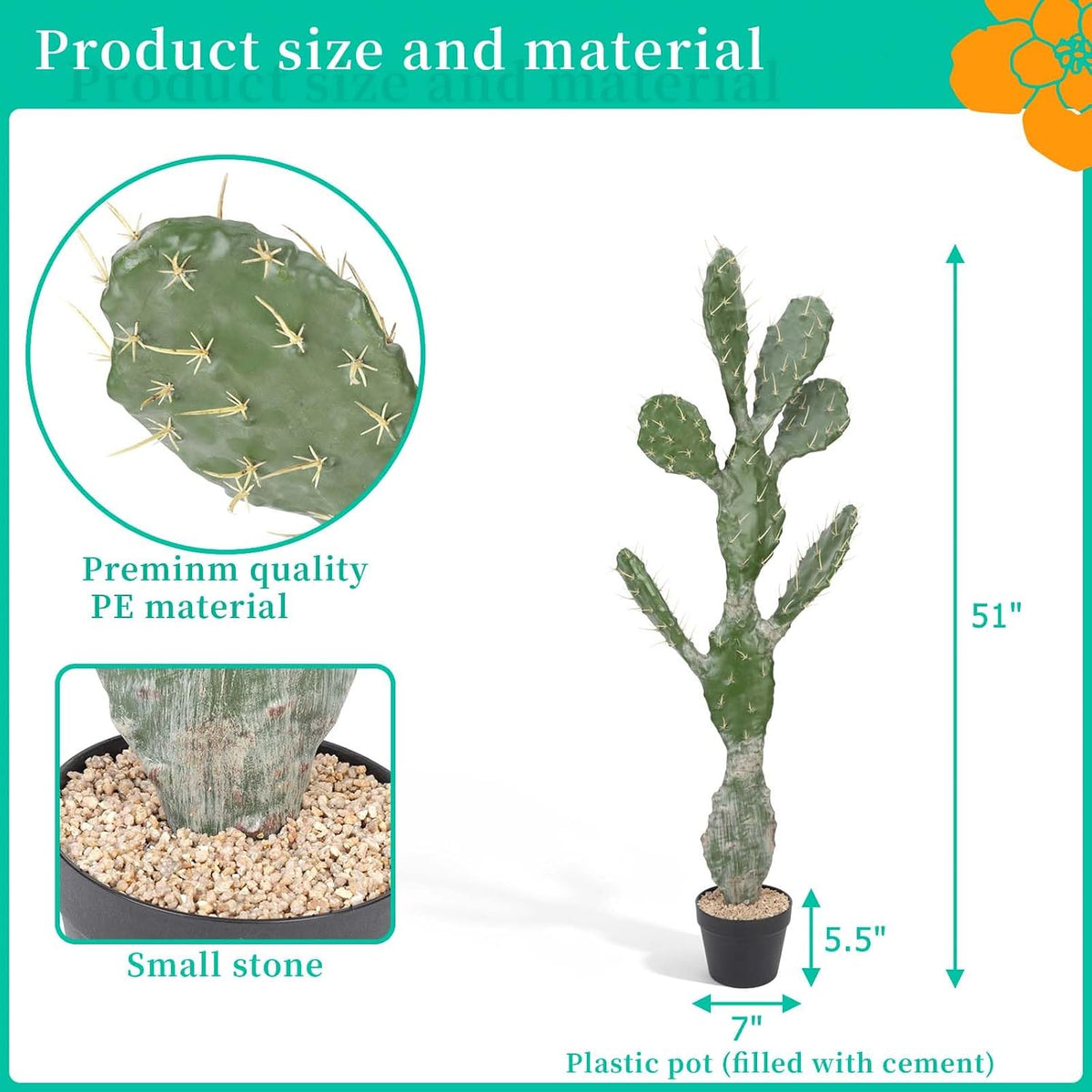 Artificial Cactus 16 INCH Tall Fake Cactus Plants Faux Cacti Saguaro with Planter for Indoor Outdoor Home Office Shop Garden Decoration