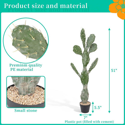 Artificial Cactus 16 INCH Tall Fake Cactus Plants Faux Cacti Saguaro with Planter for Indoor Outdoor Home Office Shop Garden Decoration