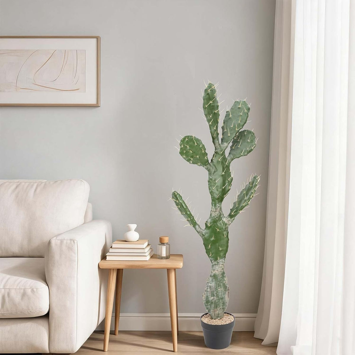 Artificial Cactus 16 INCH Tall Fake Cactus Plants Faux Cacti Saguaro with Planter for Indoor Outdoor Home Office Shop Garden Decoration