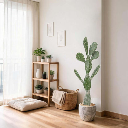 Artificial Cactus 16 INCH Tall Fake Cactus Plants Faux Cacti Saguaro with Planter for Indoor Outdoor Home Office Shop Garden Decoration