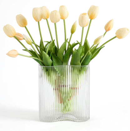 15 Pcs Orange tulips artificial flowers faux tulips real touch Latex