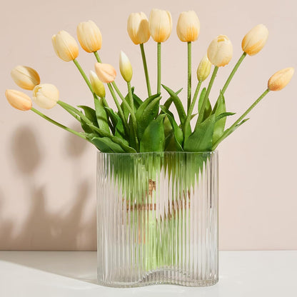 15 Pcs Orange tulips artificial flowers faux tulips real touch Latex